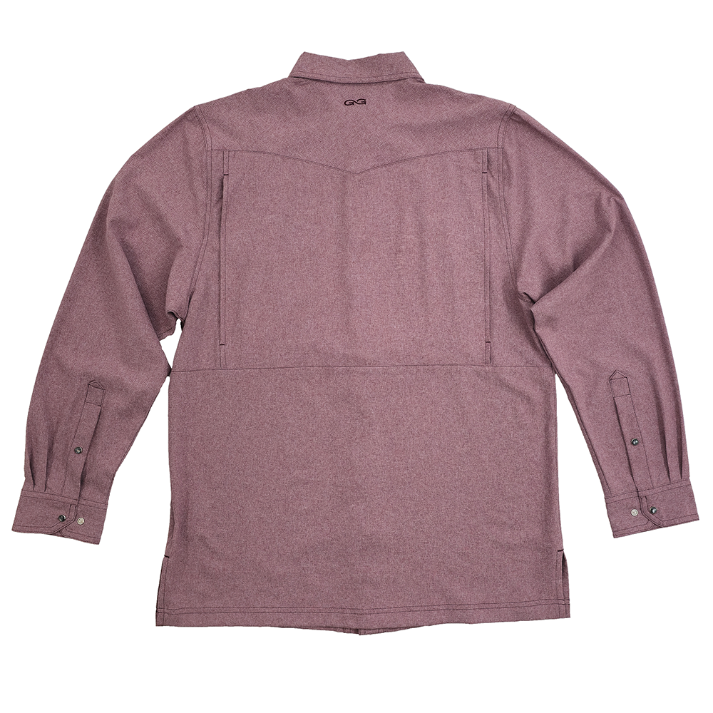 GG Maroon LS Pearl Snap Shirt Back