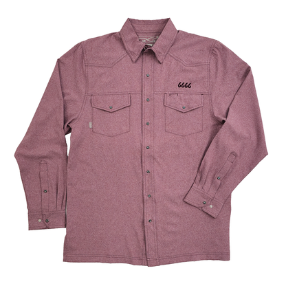 GG Maroon LS Pearl Snap Shirt