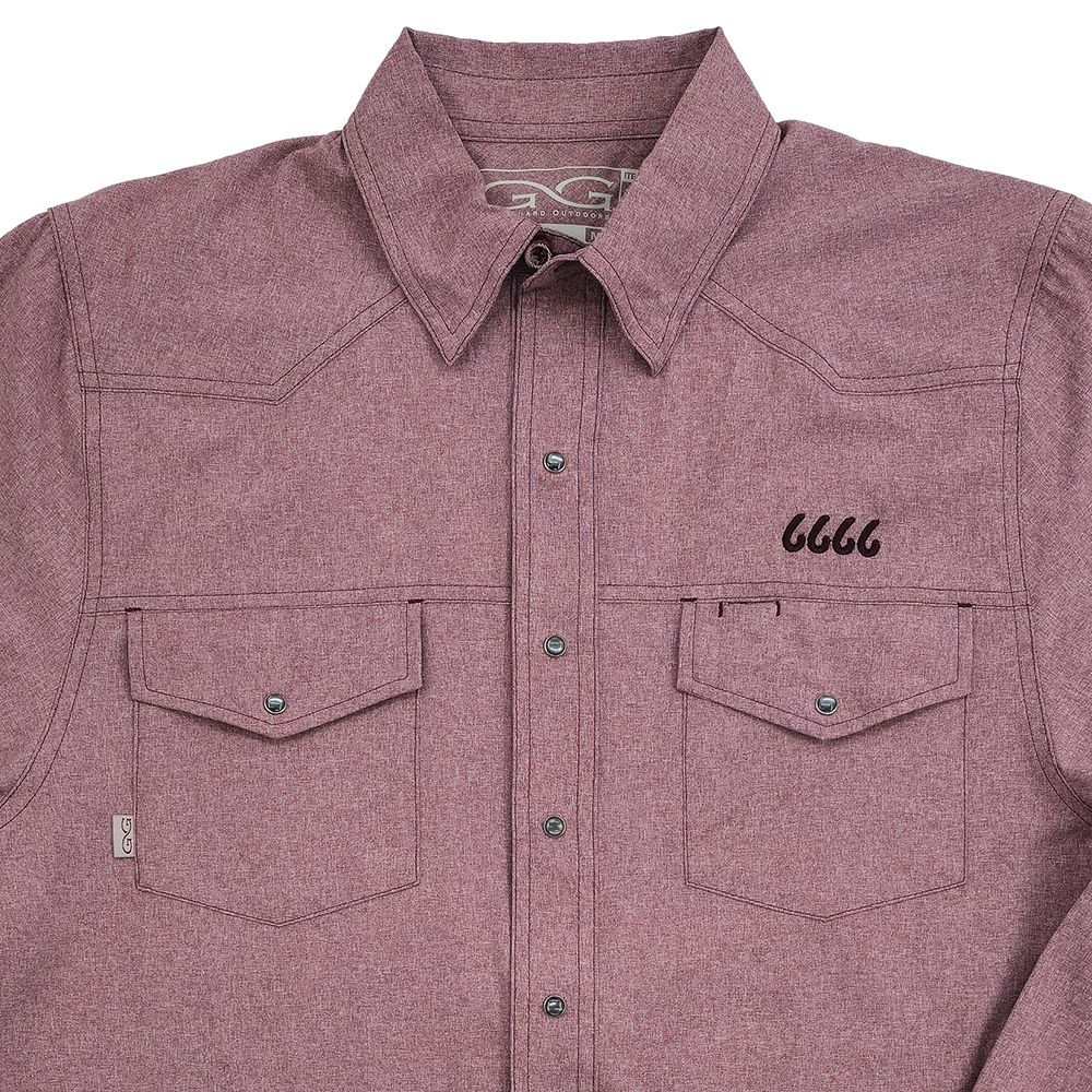 GG Maroon LS Pearl Snap Shirt