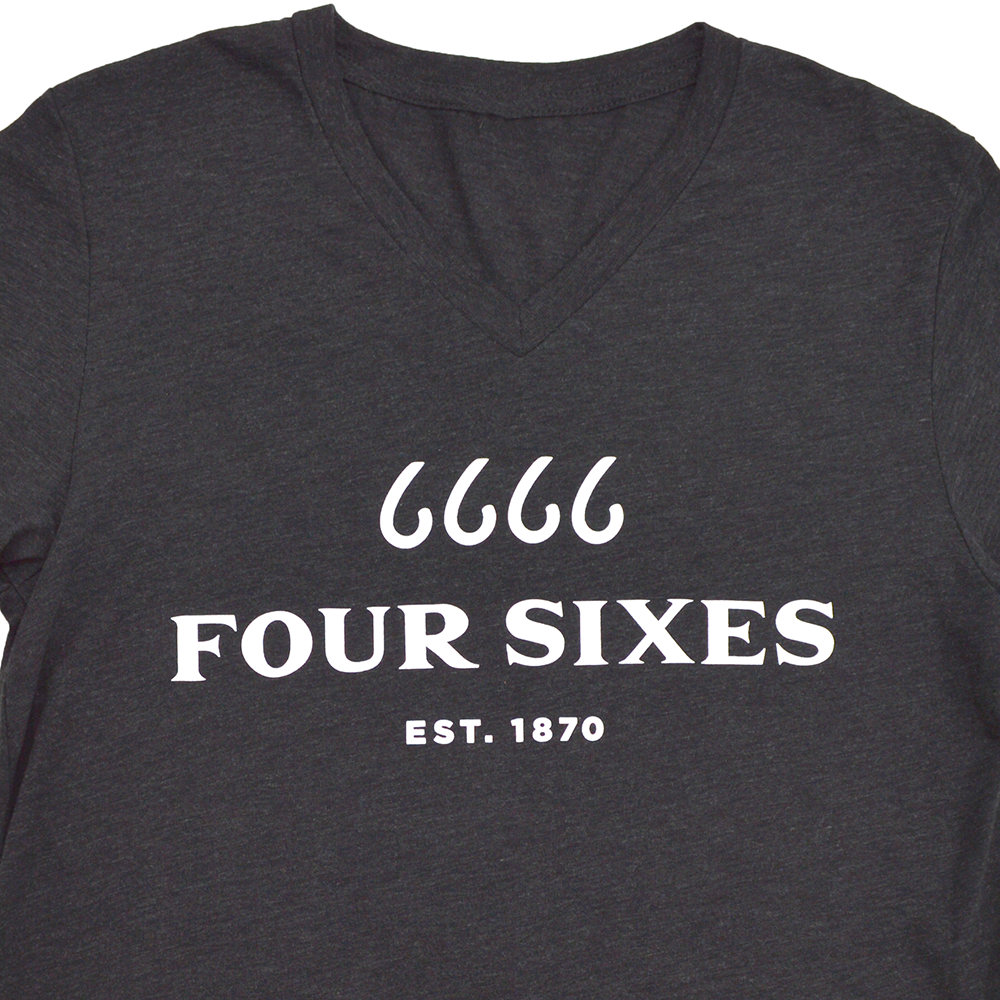 Heather Black Logo Short Sleeve V-Neck