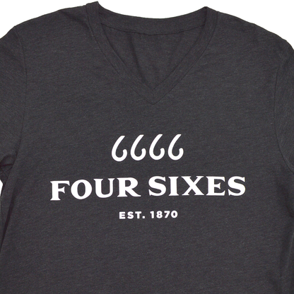 Heather Black Logo Short Sleeve V-Neck