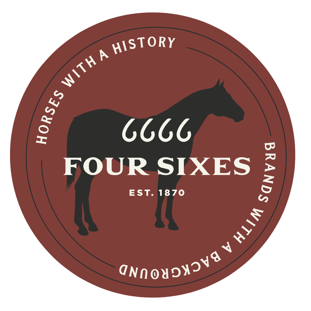 Four Sixes Horses With a History Circle Sticker
