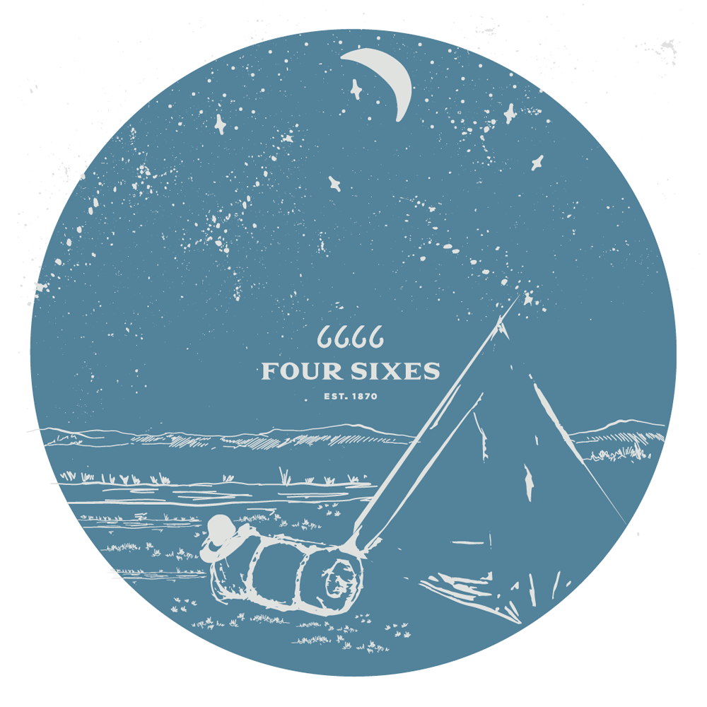 Four Sixes Wagon Camp Sticker